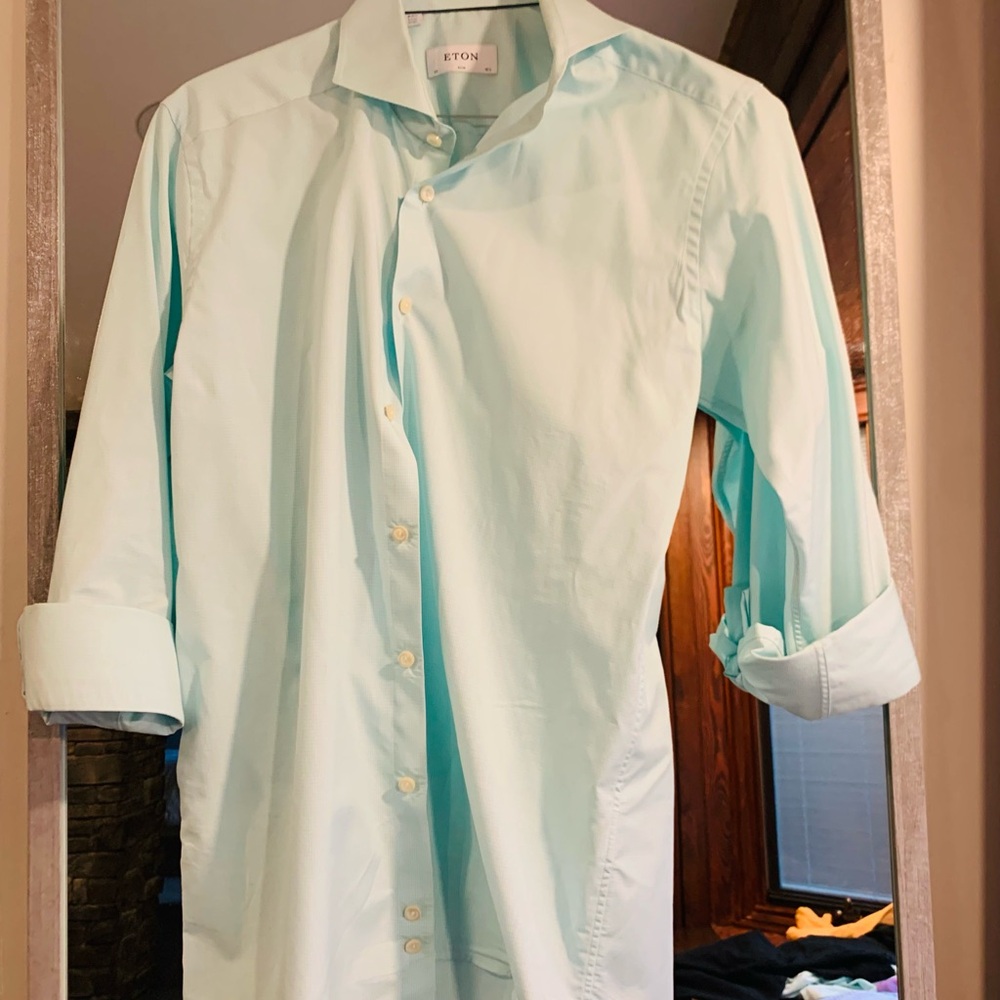 Eton Men's Aqua Dress Shirt